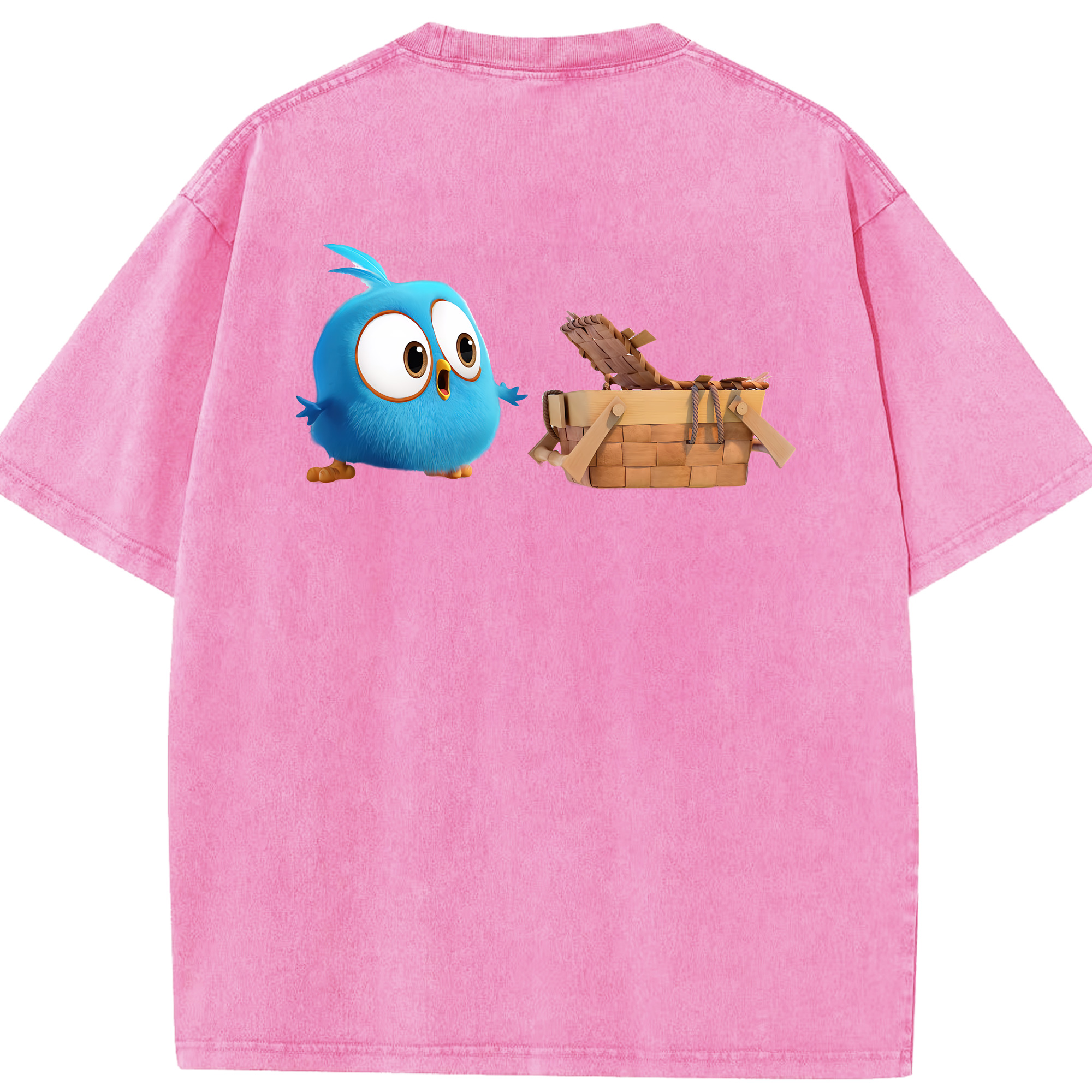 （画像用） Angry Birds アングリーバード 綿100% ヴィンテージ風 半袖Tシャツ（背面プリント）